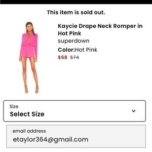 Superdown Kaycie Drape neck romper worn once